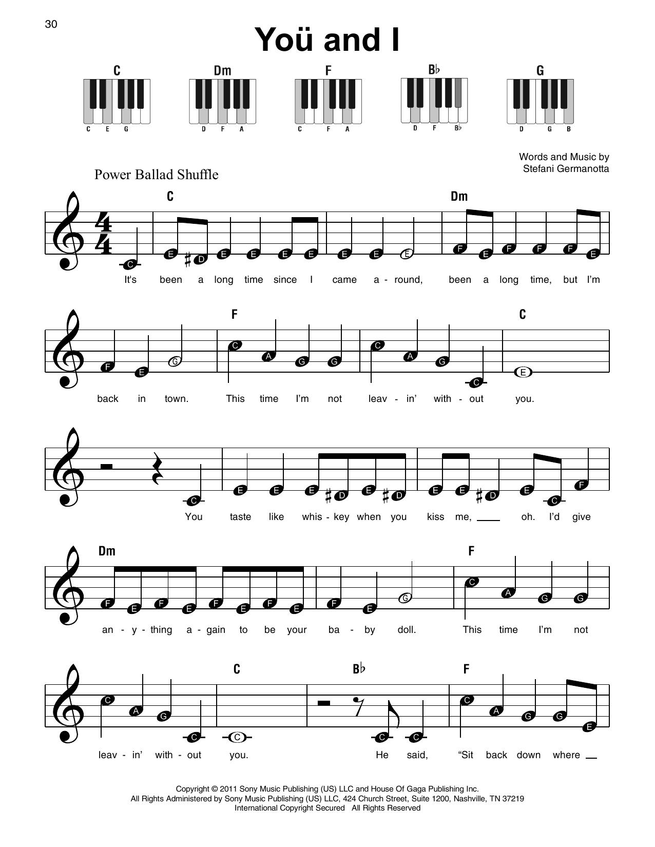 You And I (Super Easy Piano) von Lady Gaga