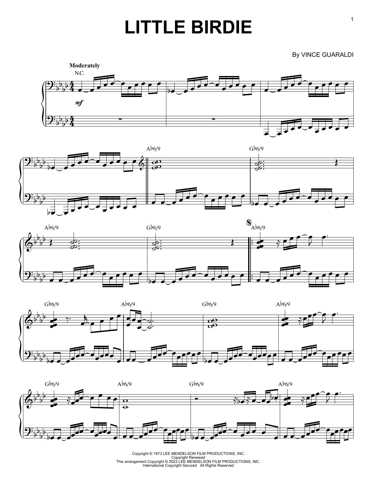 Little Birdie [Jazz version] (arr. Brent Edstrom) (Piano Solo) von Vince Guaraldi