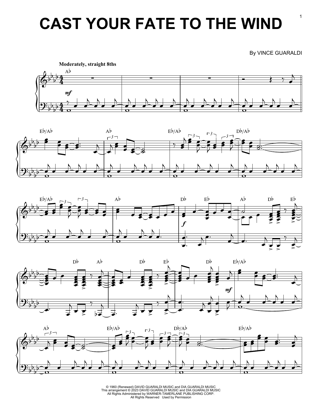 Cast Your Fate To The Wind [Jazz version] (arr. Brent Edstrom) (Piano Solo) von Vince Guaraldi