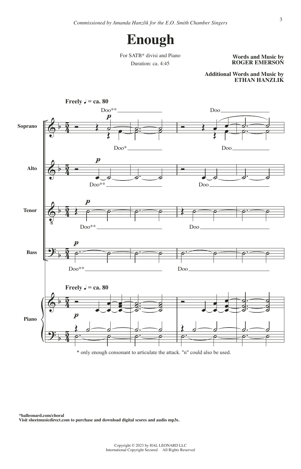 Enough (SATB Choir) von Roger Emerson and Ethan Hanzlik