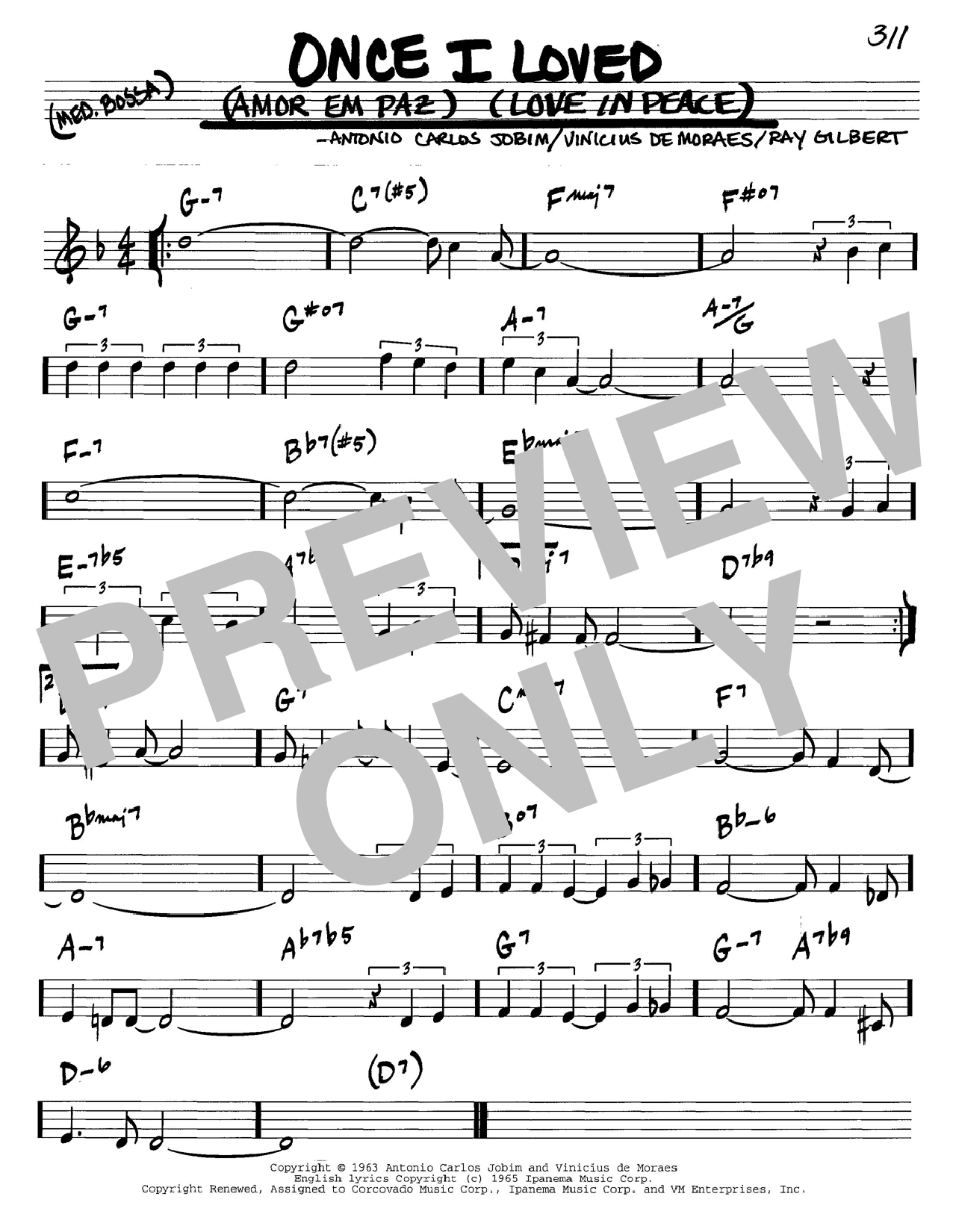 Once I Loved (Amor Em Paz) (Love In Peace) (Real Book  Melody & Chords  C Instruments) von Antonio Carlos Jobim