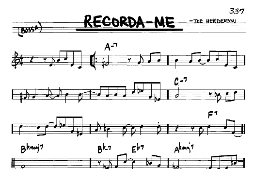 Recorda Me (Real Book  Melody & Chords  C Instruments) von Joe Henderson