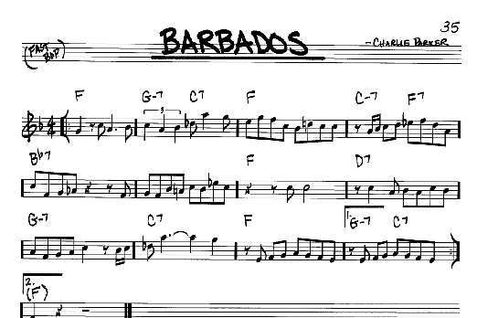 Barbados (Real Book  Melody & Chords  C Instruments) von Charlie Parker