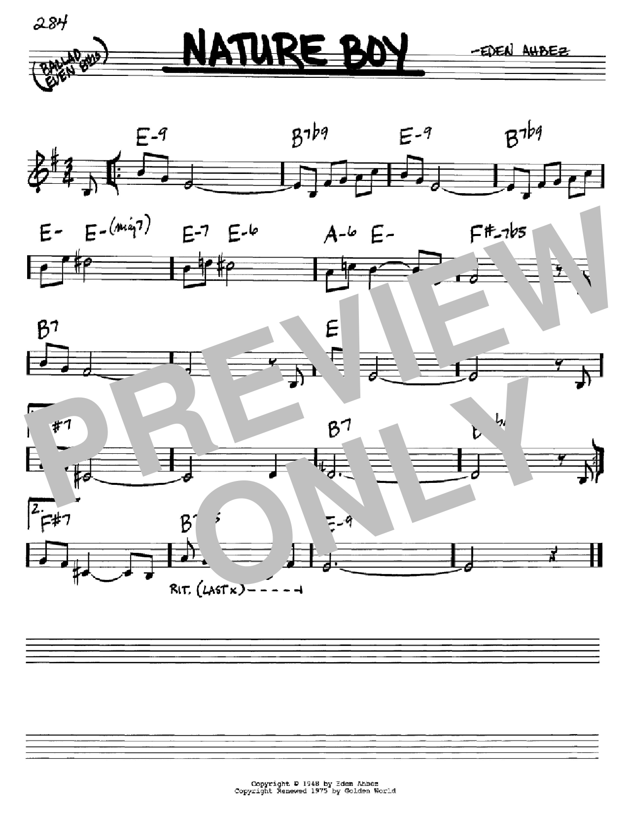 Nature Boy (Real Book  Melody & Chords  C Instruments) von Nat King Cole