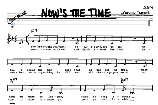 Now's The Time (Real Book  Melody, Lyrics & Chords) von Charlie Parker