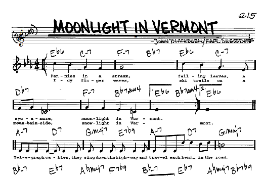 Moonlight In Vermont (Real Book  Melody, Lyrics & Chords) von Karl Suessdorf