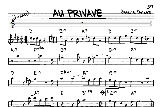 Au Privave (Real Book  Melody & Chords  Eb Instruments) von Charlie Parker