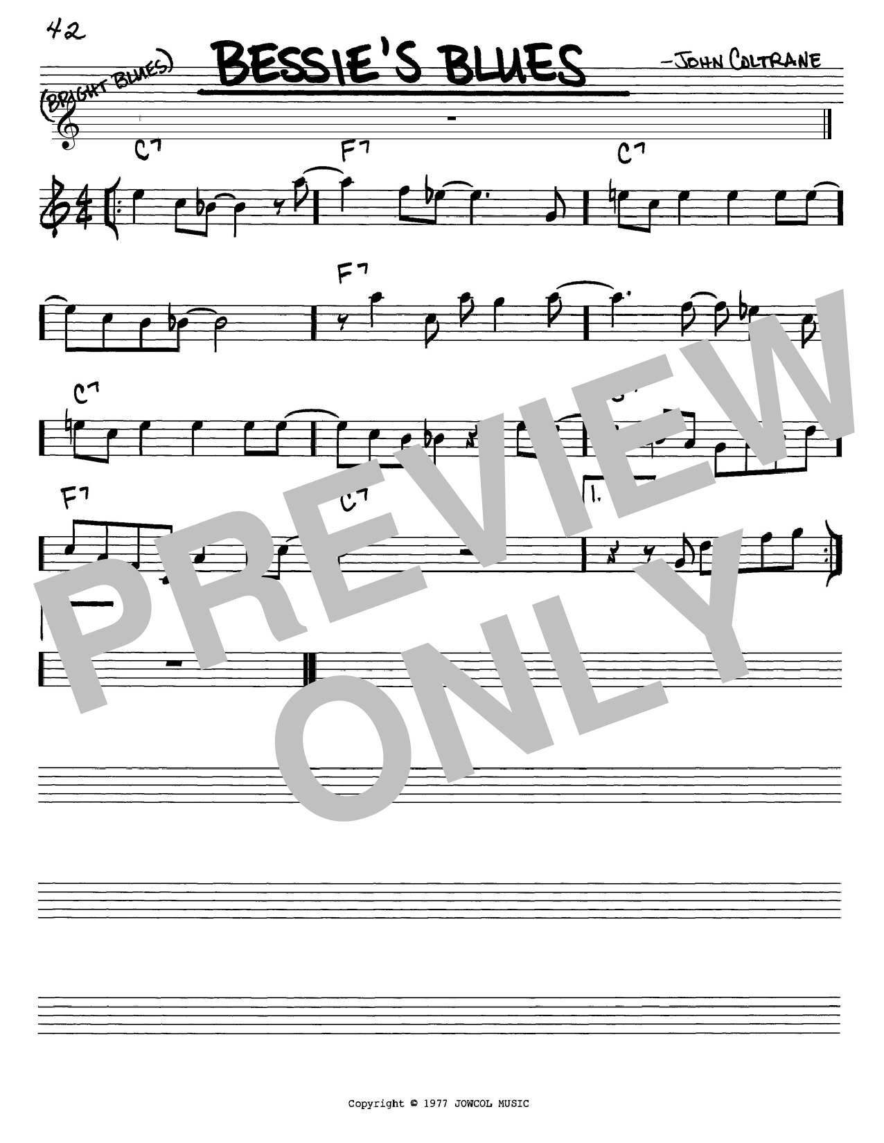 Bessie's Blues (Real Book  Melody & Chords  Eb Instruments) von John Coltrane