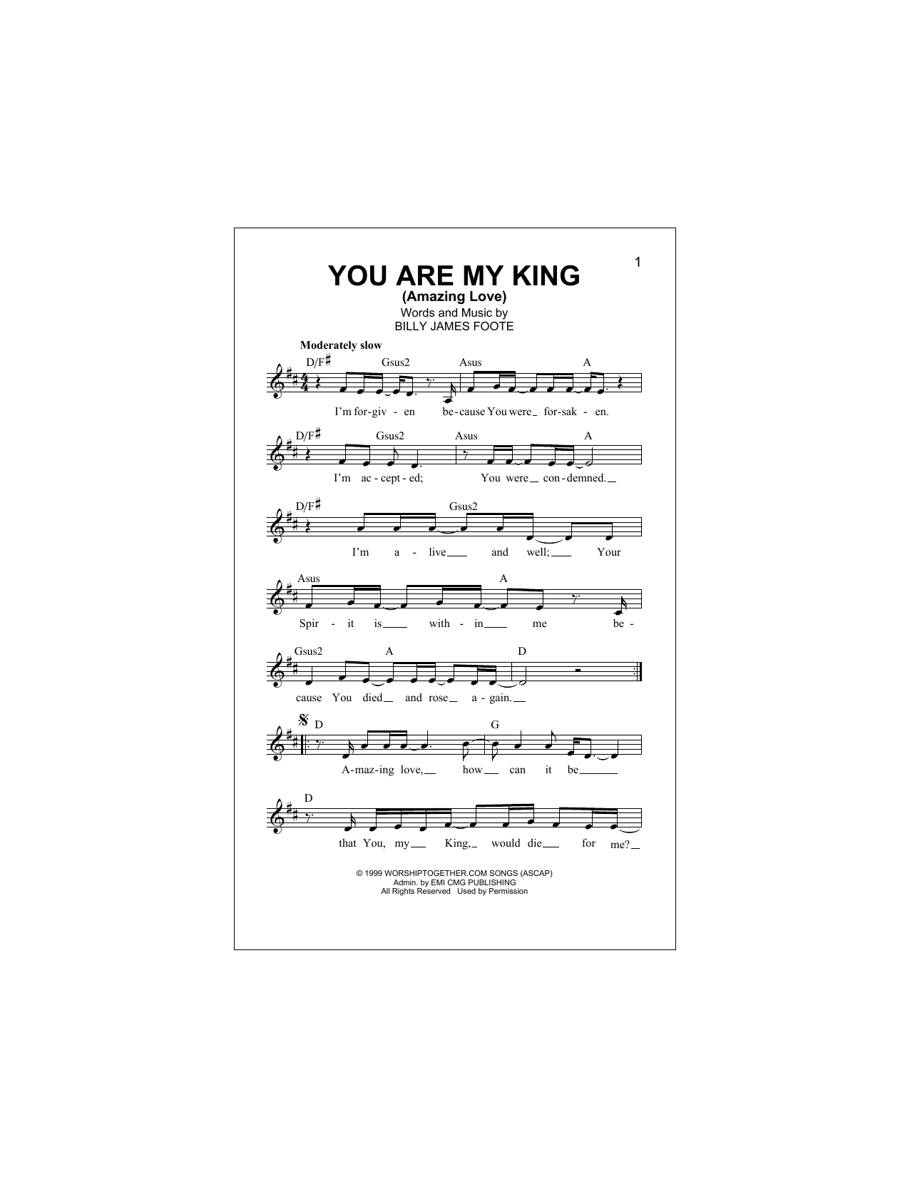 You Are My King (Amazing Love) (Lead Sheet / Fake Book) von Newsboys