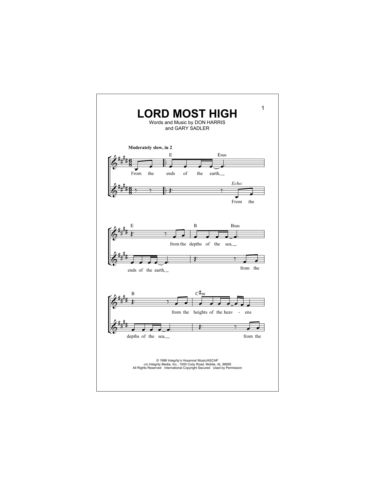 Lord Most High (Lead Sheet / Fake Book) von The Martins