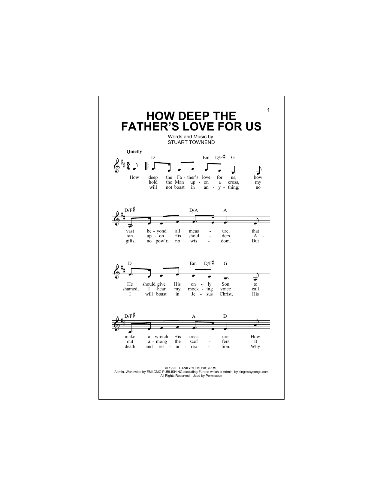 How Deep The Father's Love For Us (Lead Sheet / Fake Book) von Stuart Townend