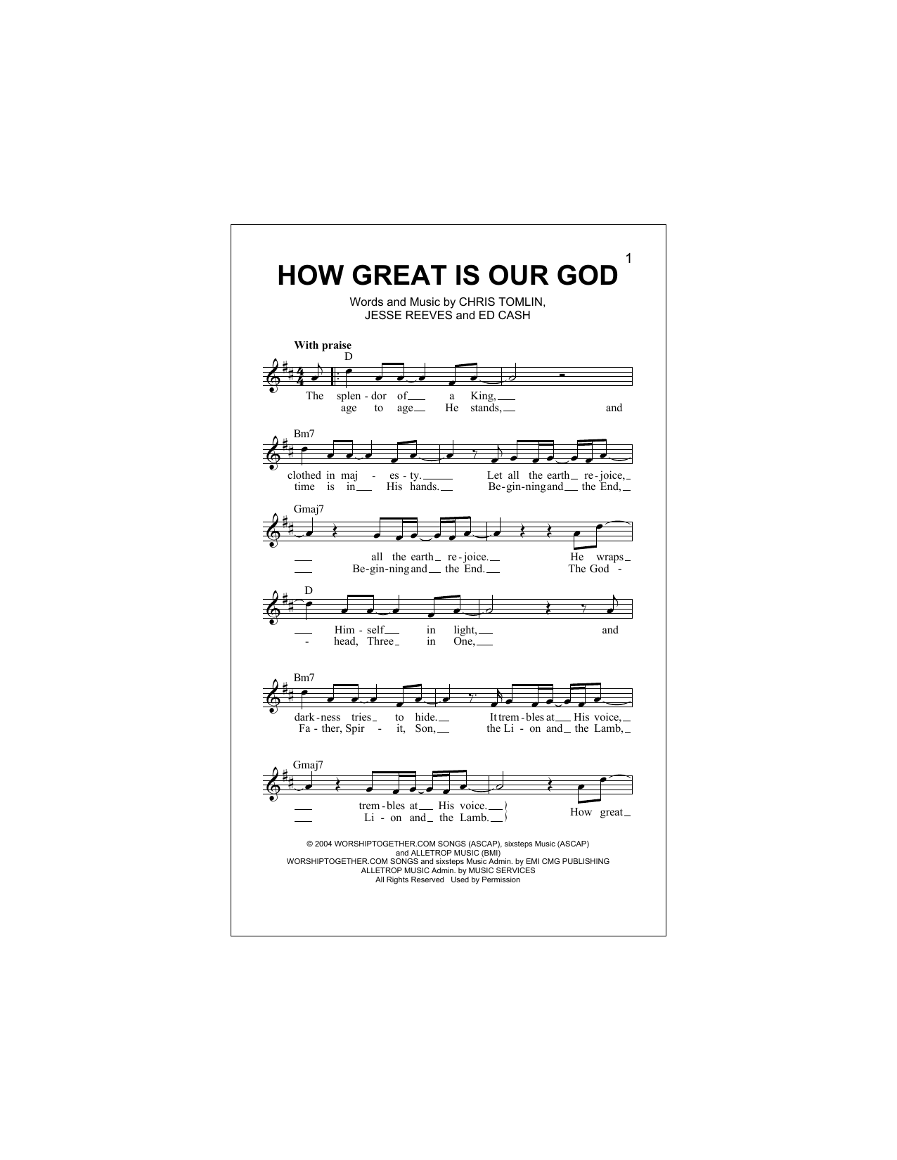 How Great Is Our God (Lead Sheet / Fake Book) von Chris Tomlin