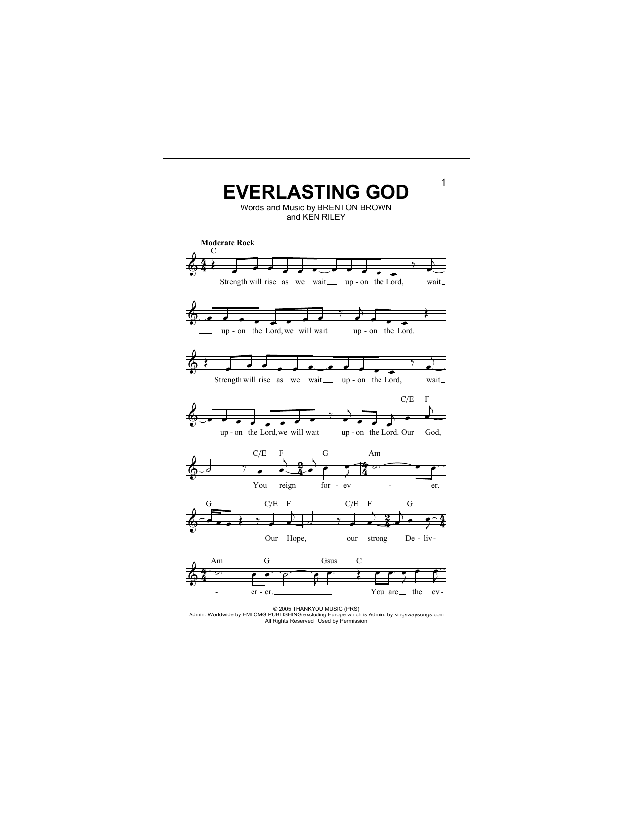 Everlasting God (Lead Sheet / Fake Book) von Chris Tomlin