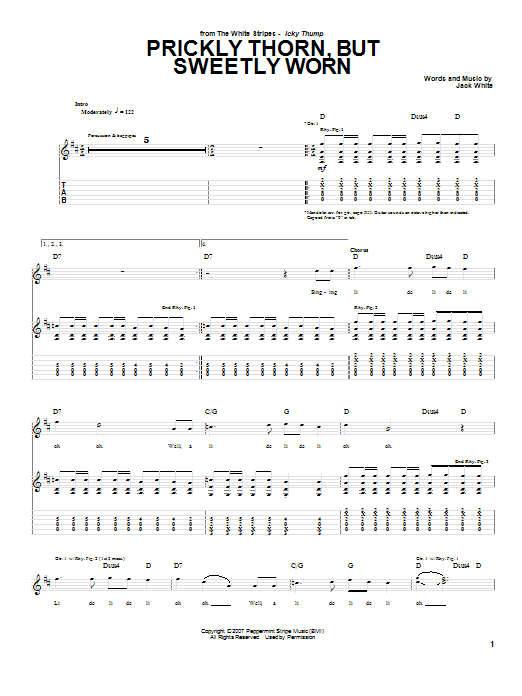 Prickly Thorn, But Sweetly Worn (Guitar Tab) von The White Stripes