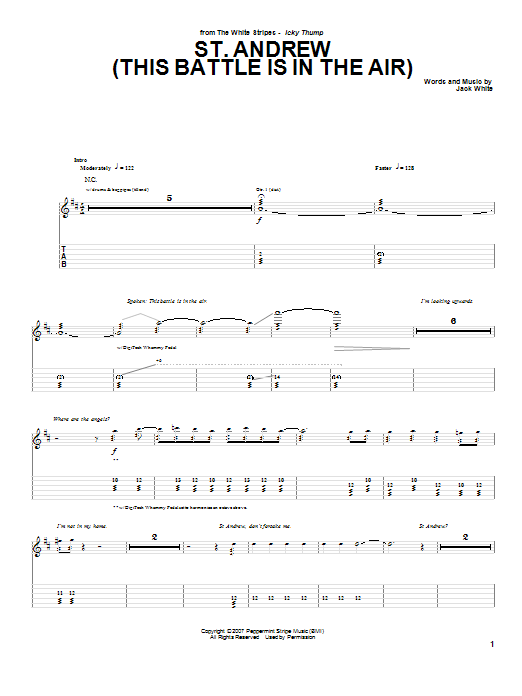 St. Andrew (This Battle Is In The Air) (Guitar Tab) von The White Stripes