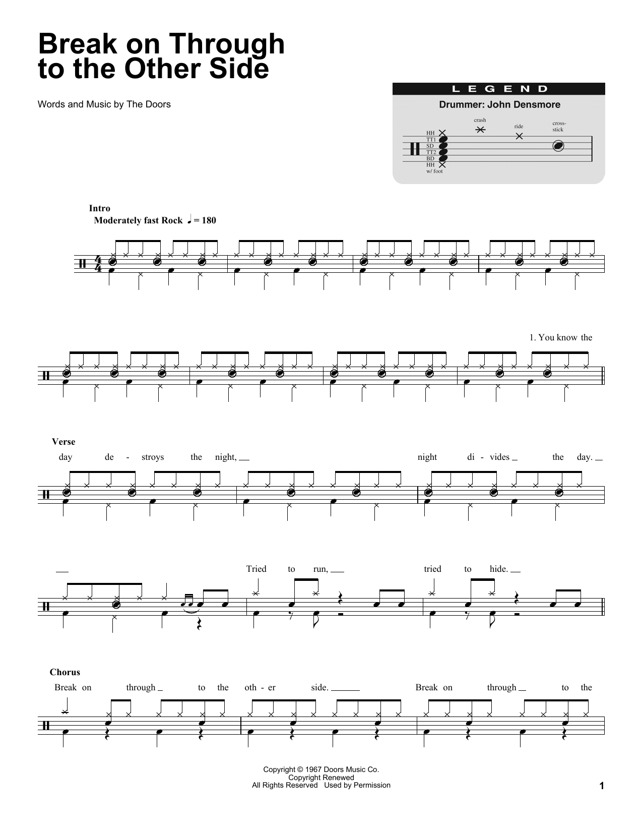 Break On Through To The Other Side (Drums Transcription) von The Doors