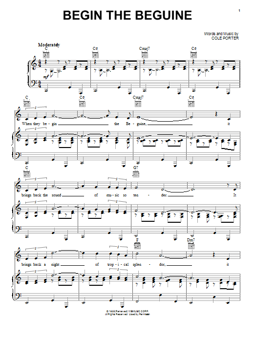 Begin The Beguine (Piano & Vocal) von Cole Porter