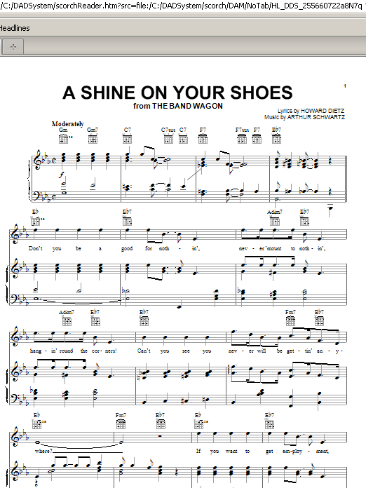 A Shine On Your Shoes (Piano, Vocal & Guitar Chords (Right-Hand Melody)) von Arthur Schwartz