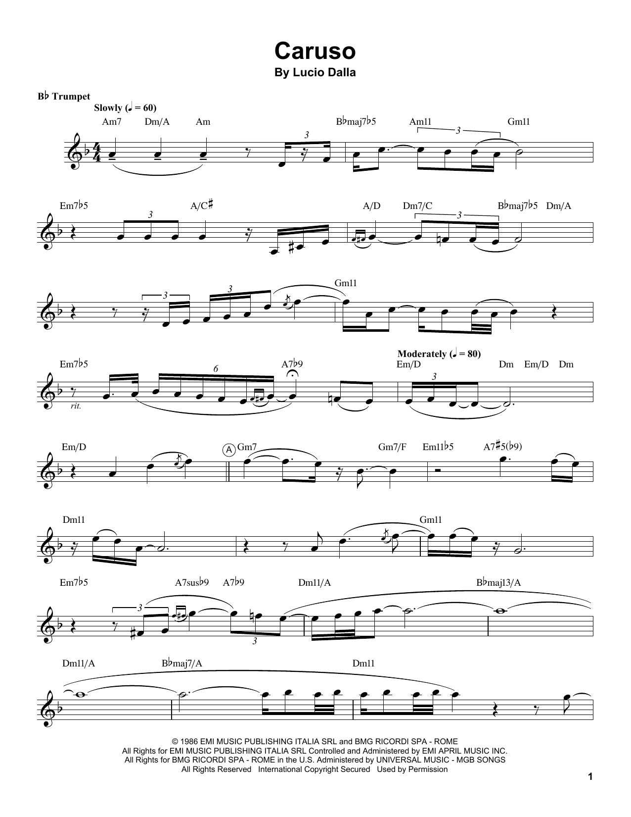 Caruso (Trumpet Transcription) von Chris Botti