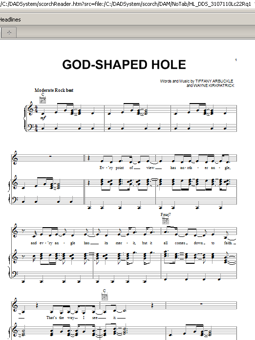 God-Shaped Hole (Piano, Vocal & Guitar Chords (Right-Hand Melody)) von Plumb