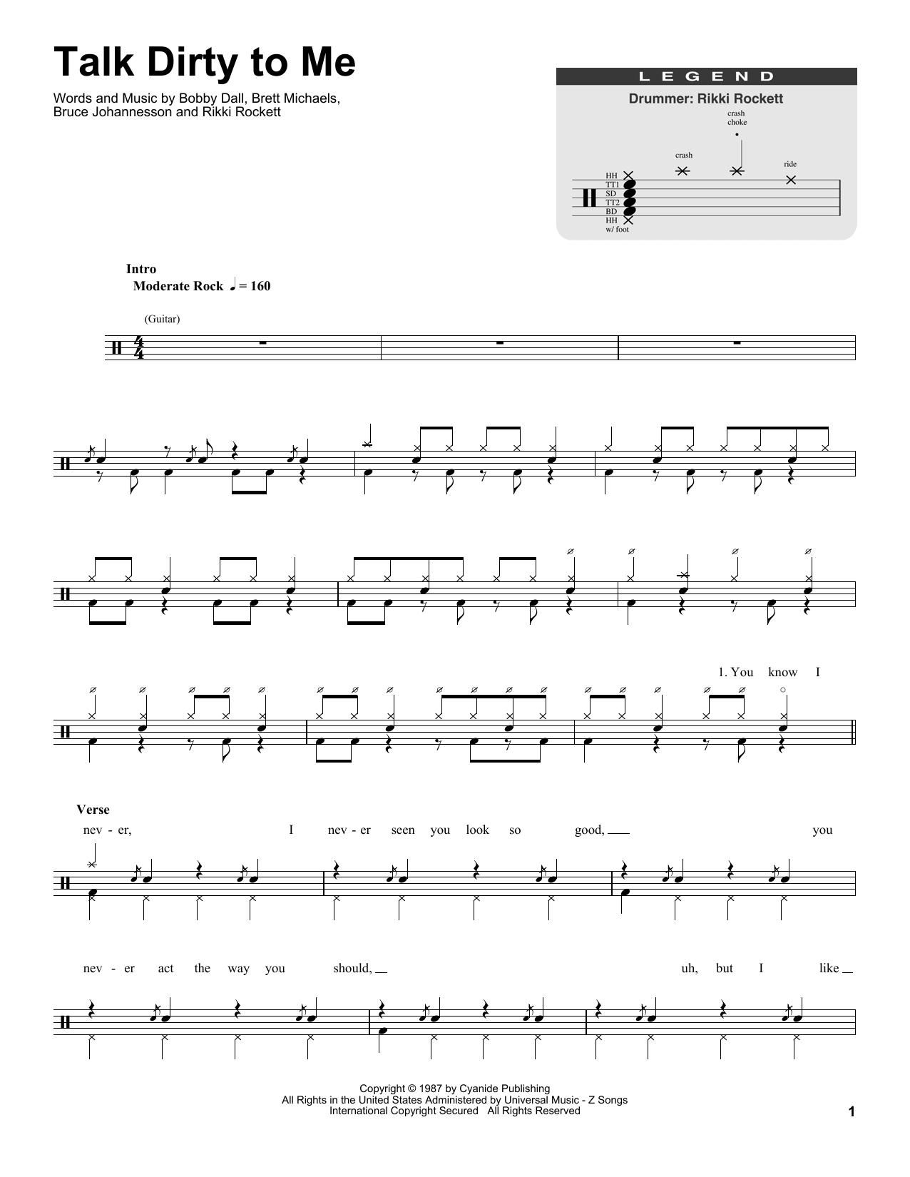 Talk Dirty To Me (Drums Transcription) von Poison