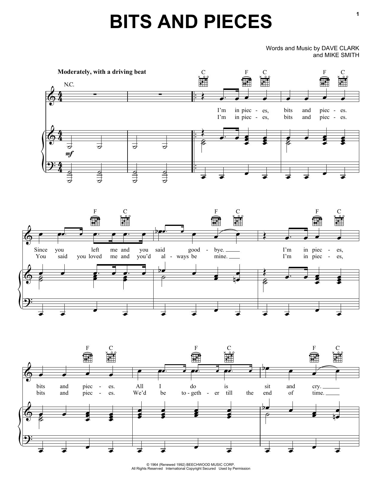 Bits And Pieces (Piano, Vocal & Guitar Chords (Right-Hand Melody)) von The Dave Clark Five