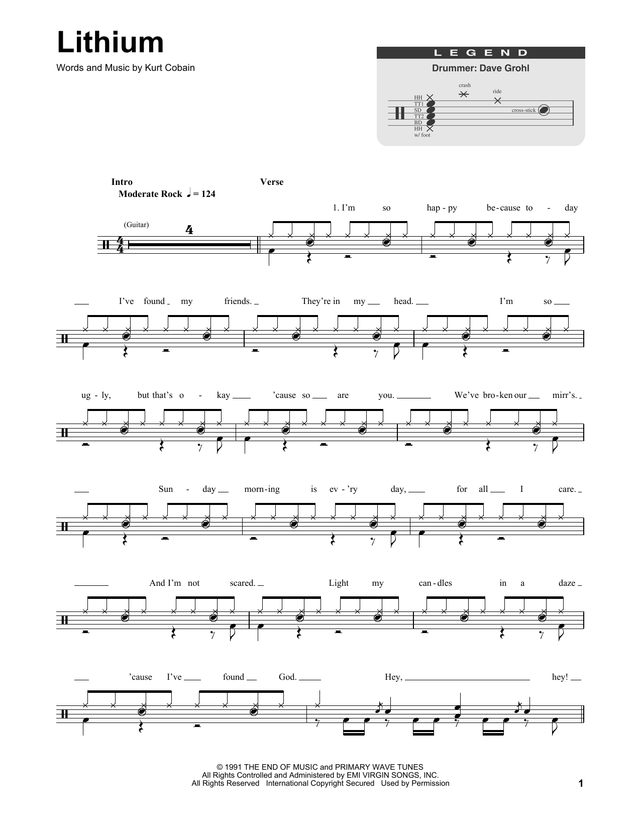 Lithium (Drums Transcription) von Nirvana