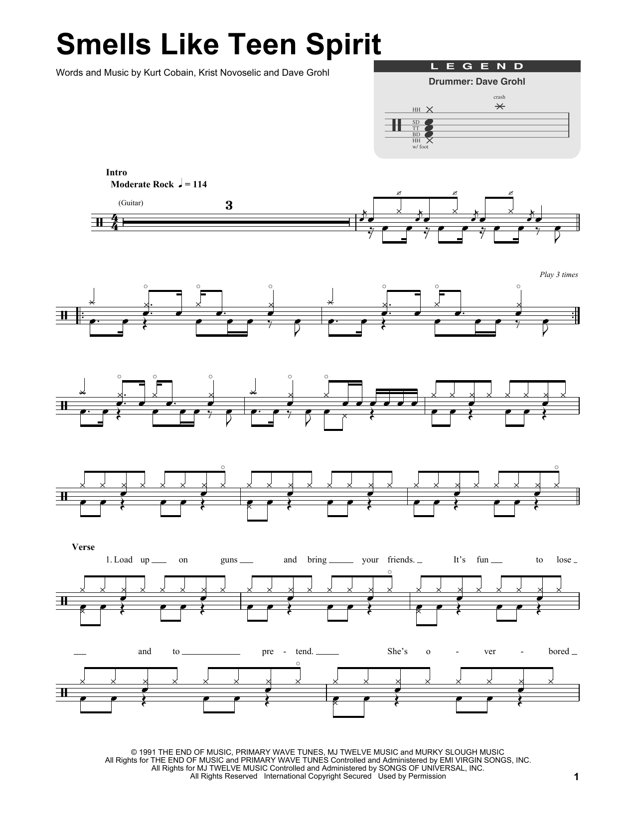 Smells Like Teen Spirit (Drums Transcription) von Nirvana