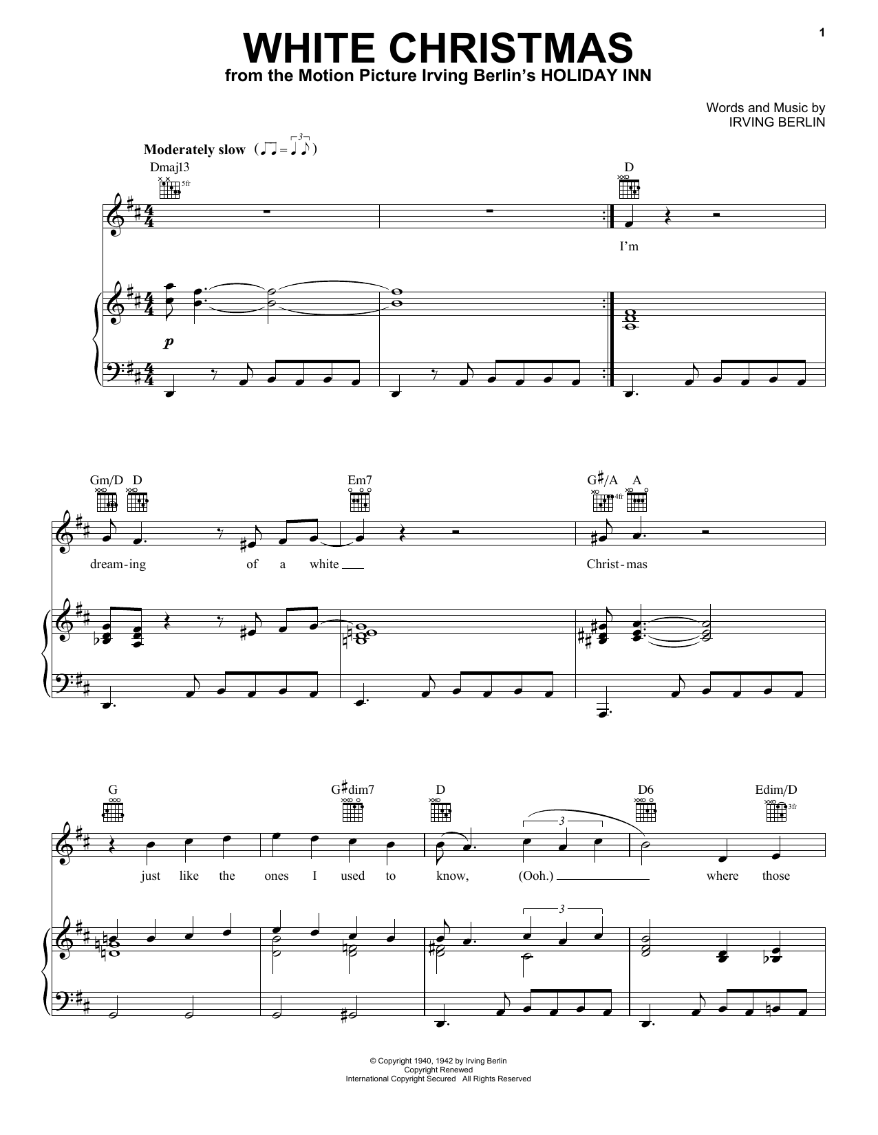 White Christmas (Piano, Vocal & Guitar Chords (Right-Hand Melody)) von Elvis Presley