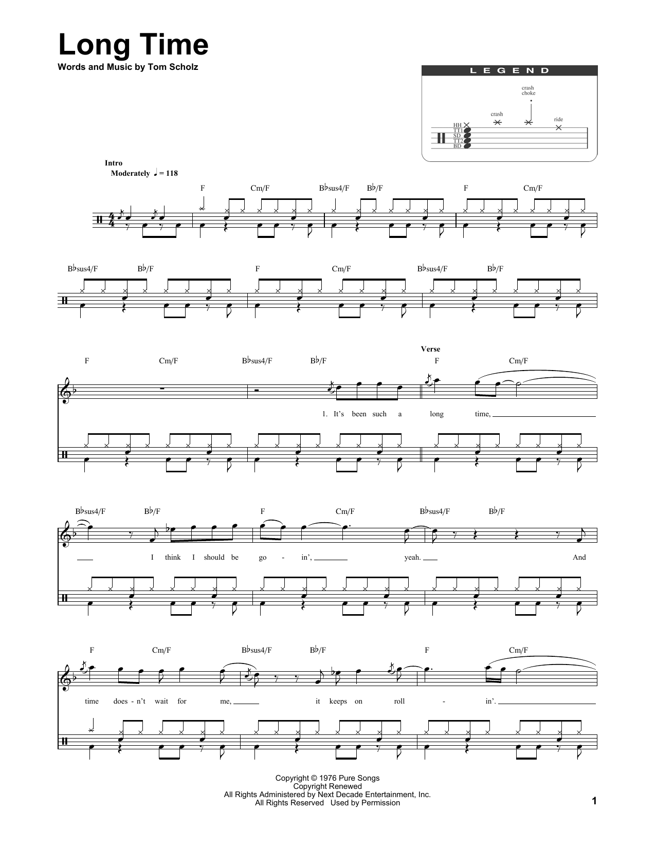 Long Time (Drums Transcription) von Boston