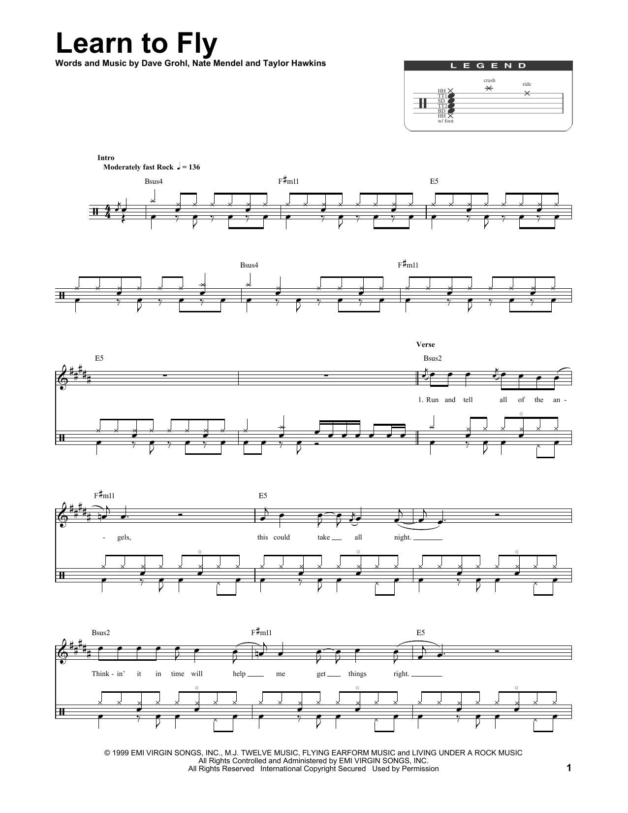 Learn To Fly (Drums Transcription) von Foo Fighters