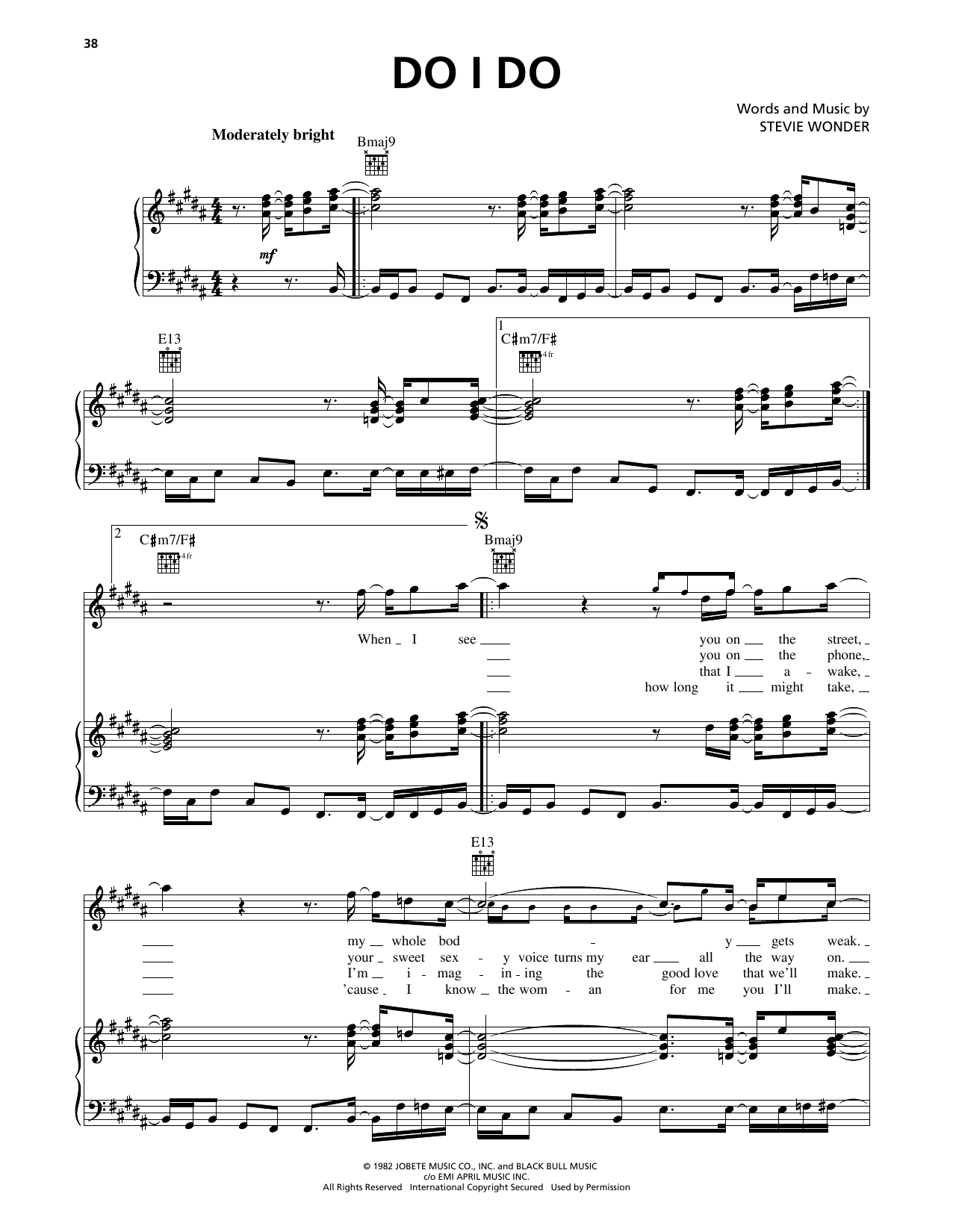 Do I Do (Piano, Vocal & Guitar Chords (Right-Hand Melody)) von Stevie Wonder