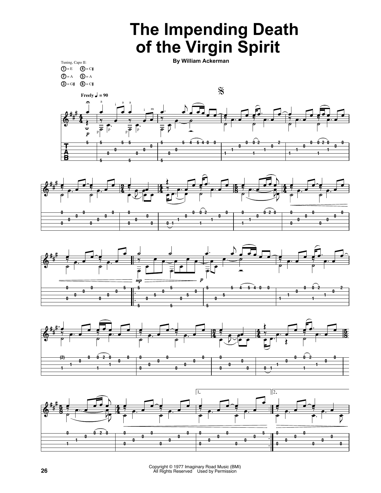 The Impending Death Of The Virgin Spirit (Guitar Tab) von Will Ackerman