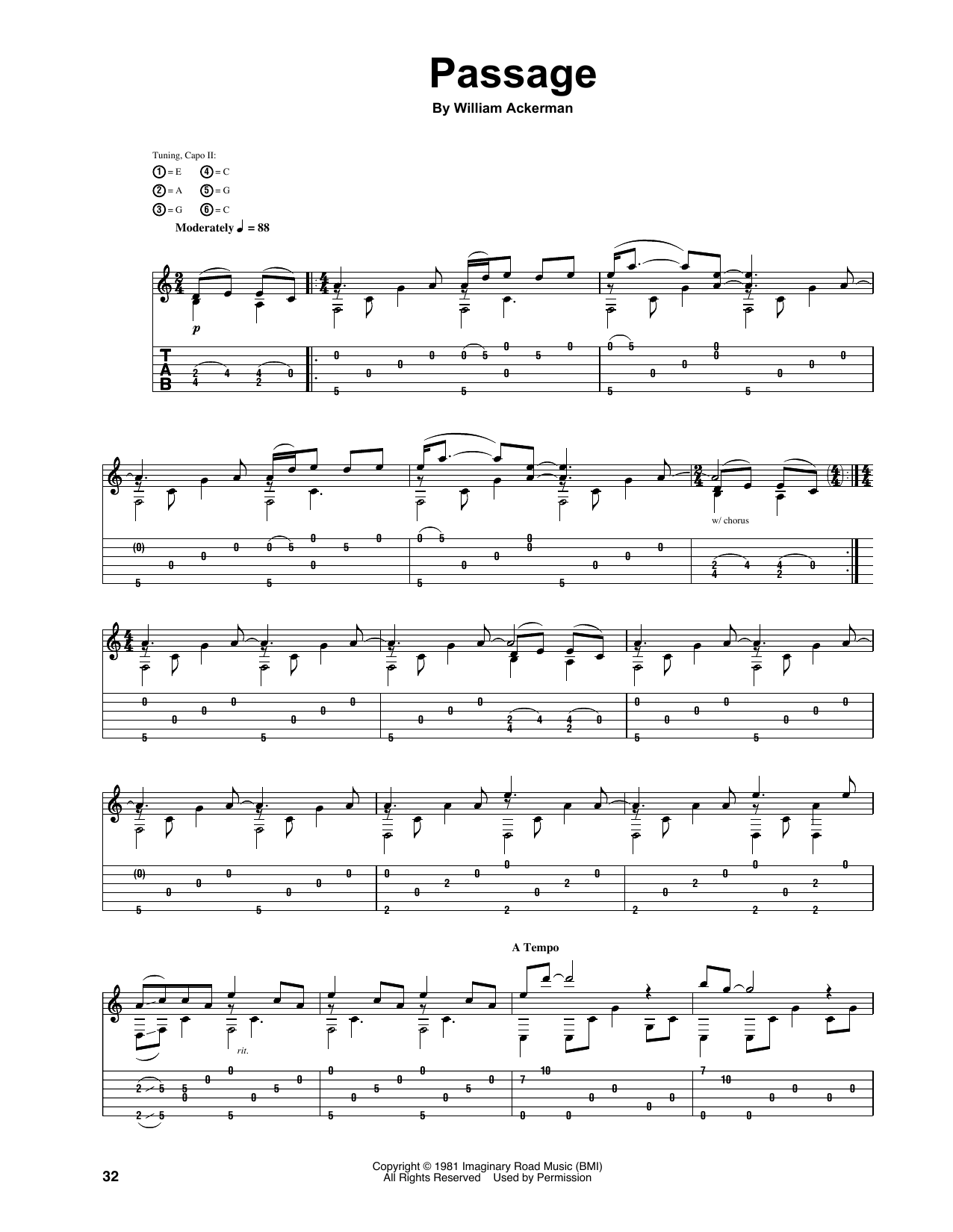 Passage (Guitar Tab) von Will Ackerman