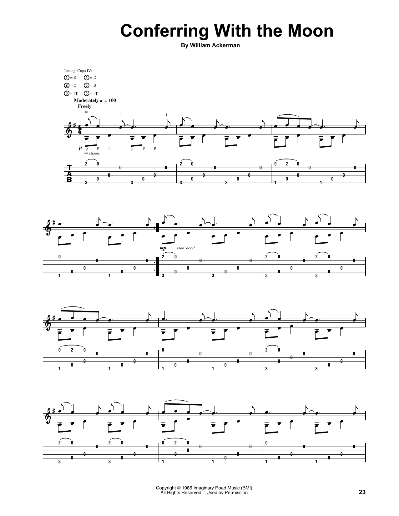 Conferring With The Moon (Guitar Tab) von Will Ackerman