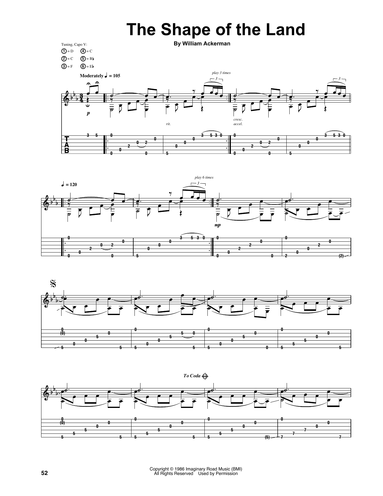 The Shape Of The Land (Guitar Tab) von Will Ackerman