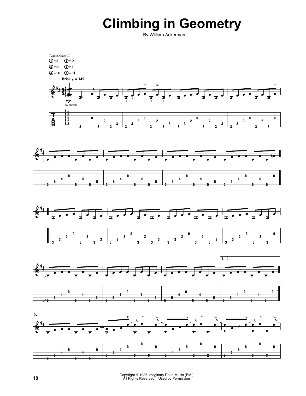 Climbing In Geometry (Guitar Tab) von Will Ackerman