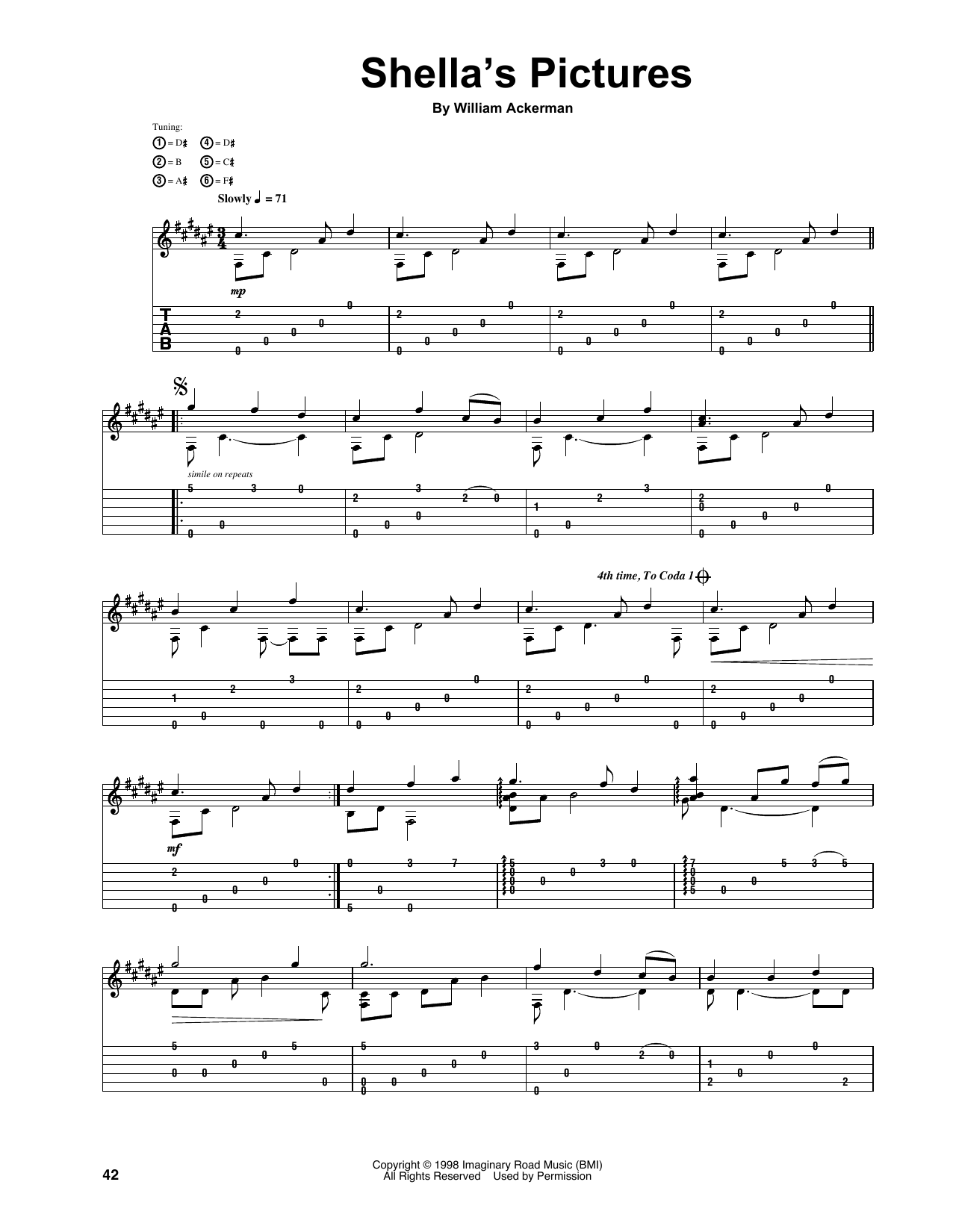 Shella's Pictures (Guitar Tab) von Will Ackerman