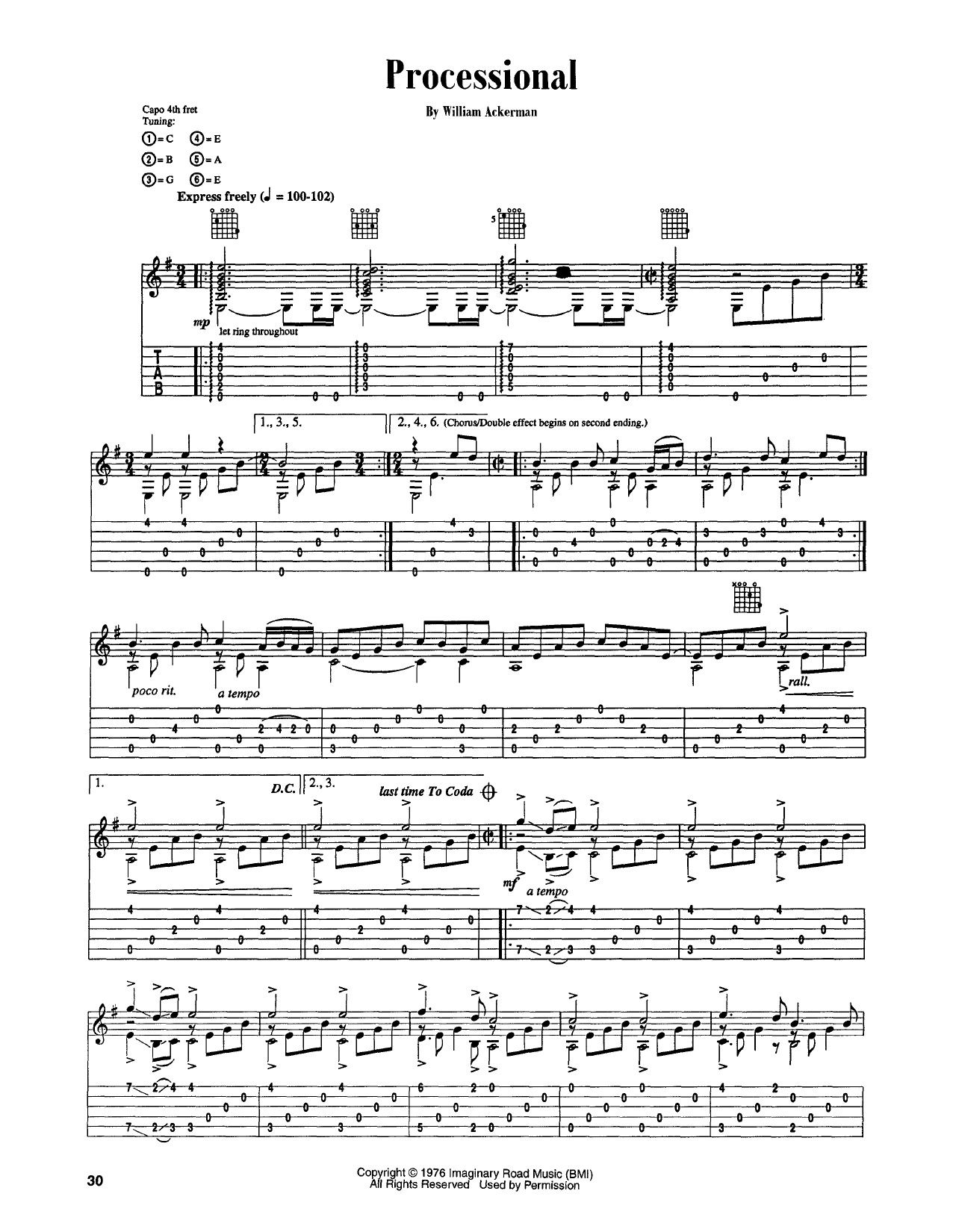 Processional (Guitar Tab) von Will Ackerman