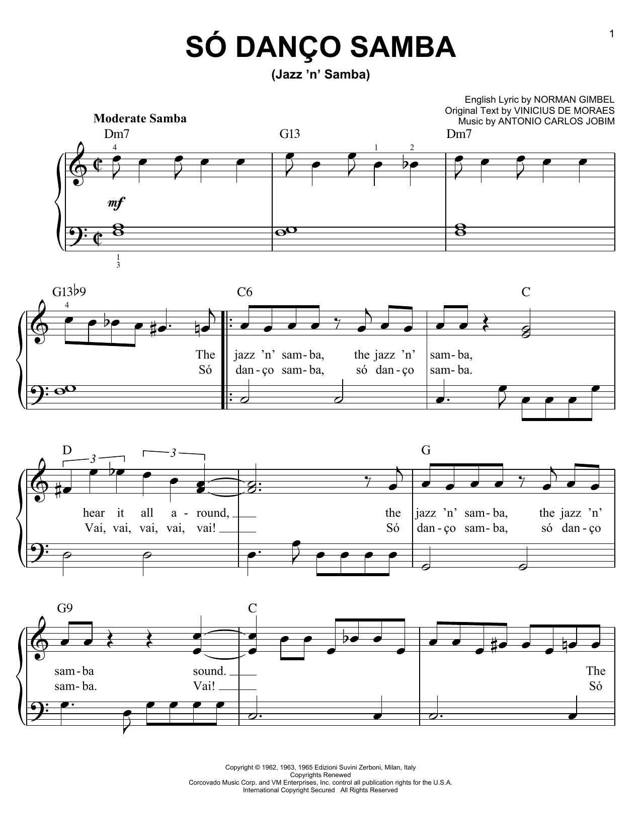 Jazz 'N' Samba (Easy Piano) von Antonio Carlos Jobim