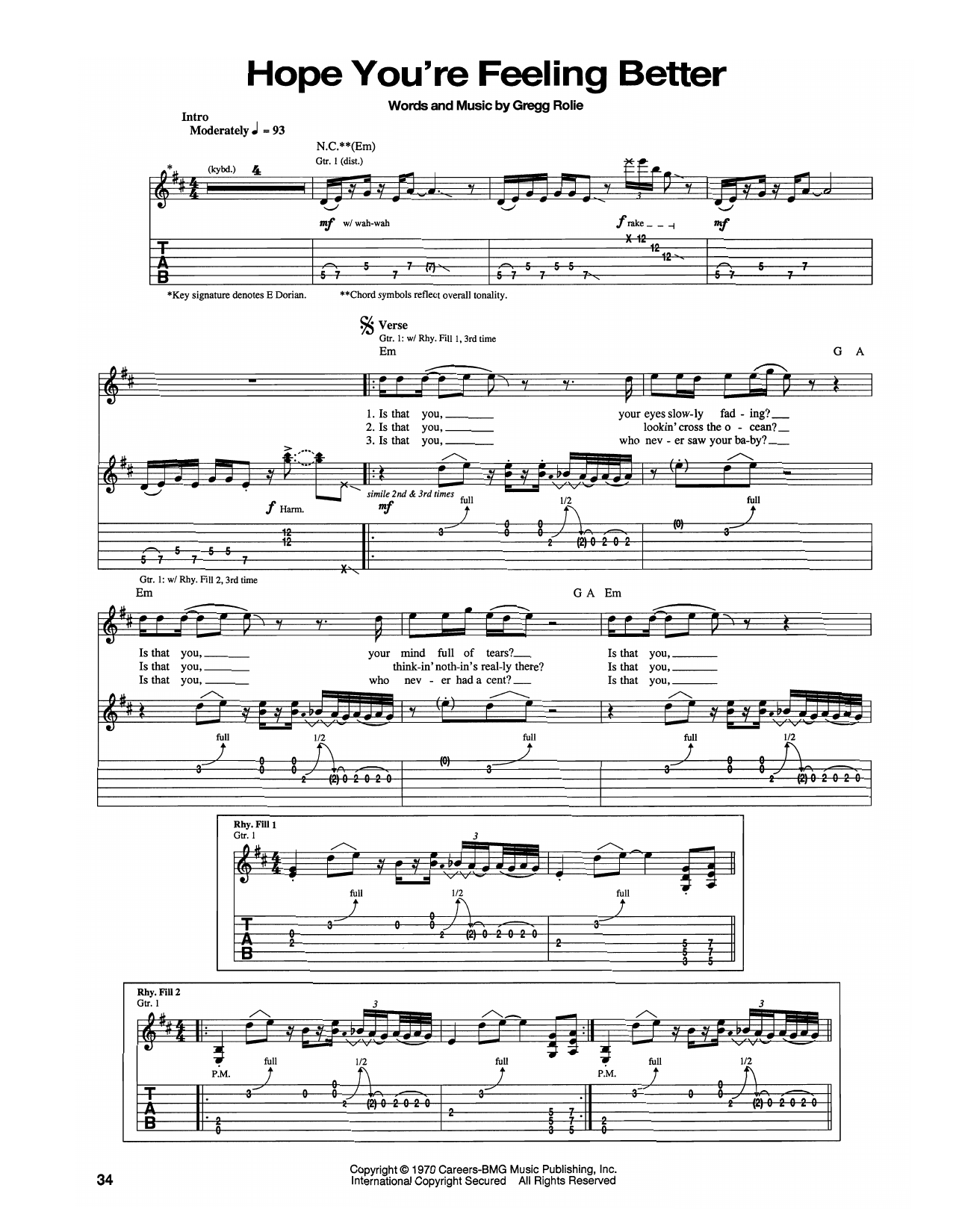 Hope You're Feeling Better (Guitar Tab) von Santana