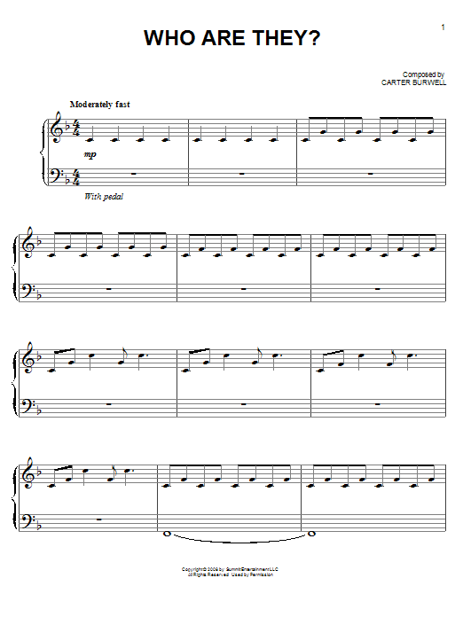 Who Are They? (Easy Piano) von Carter Burwell