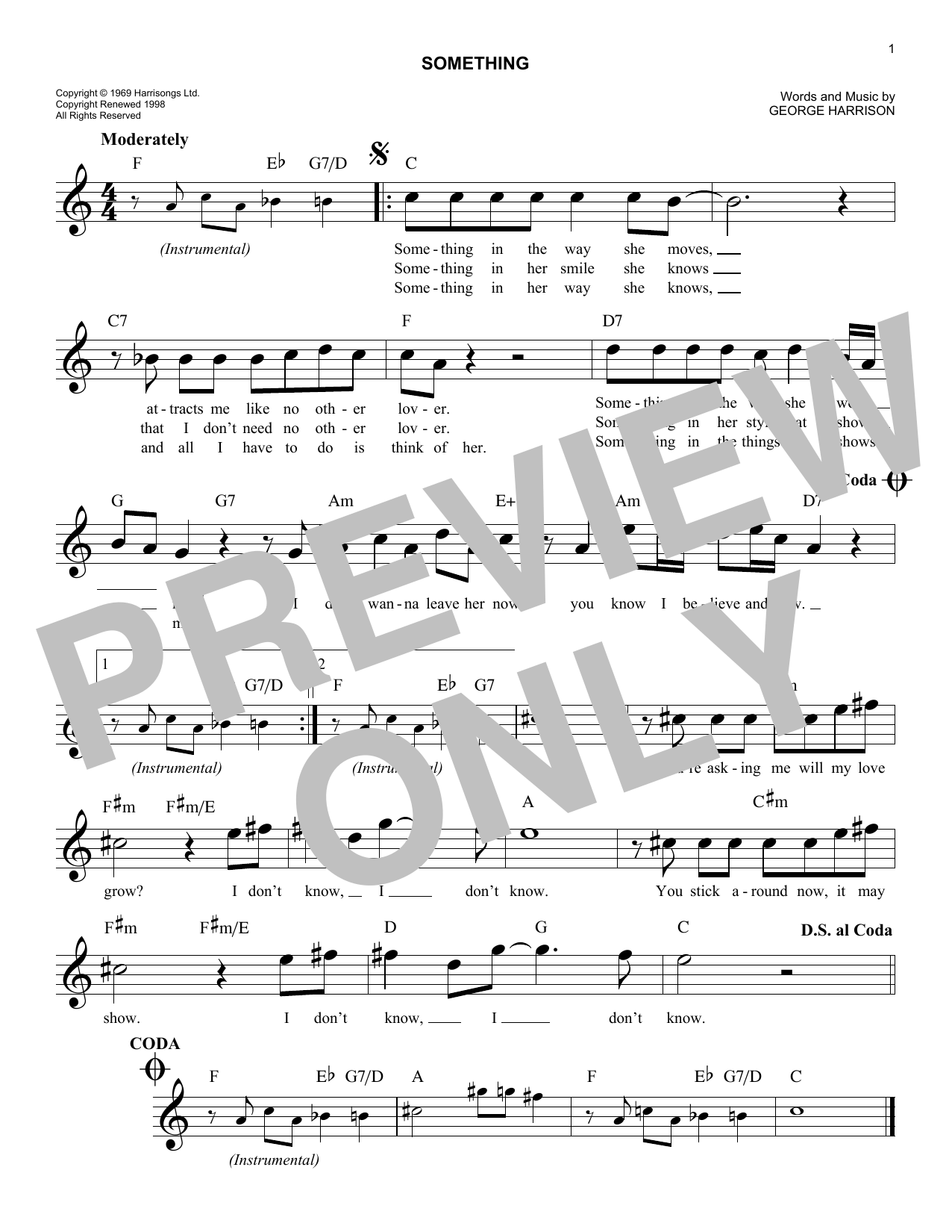 Something (Lead Sheet / Fake Book) von The Beatles