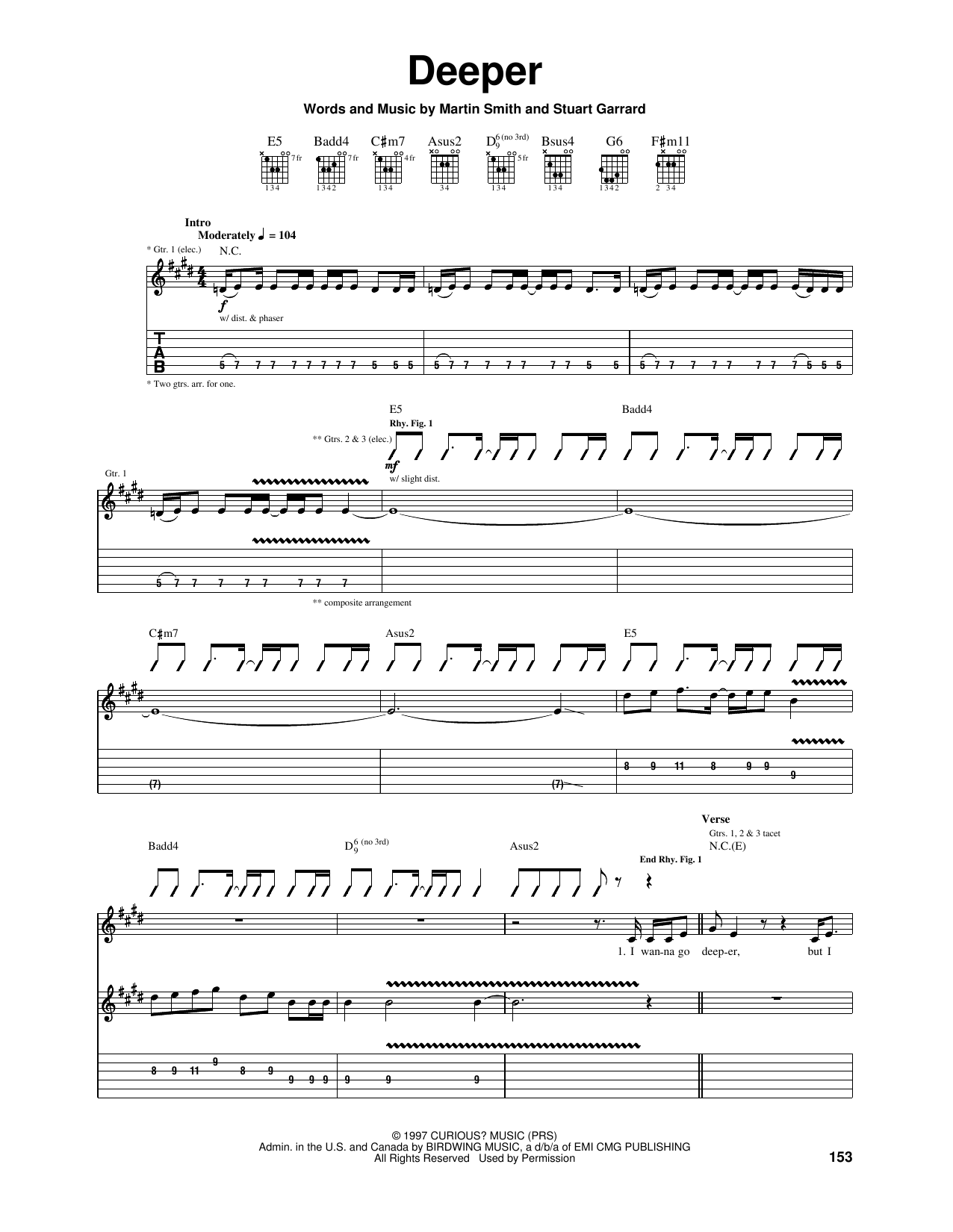 Deeper (Guitar Tab) von Delirious?