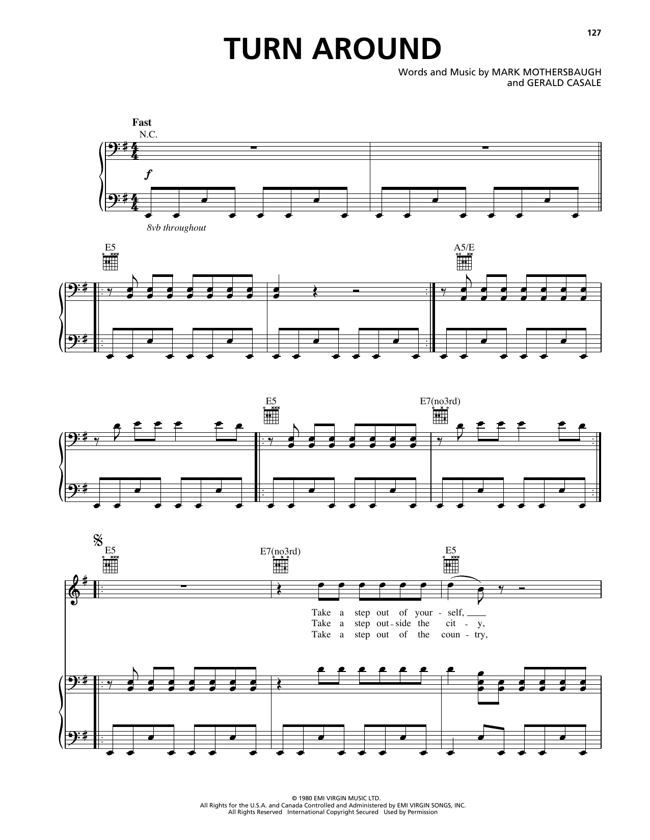 Turn Around (Piano, Vocal & Guitar Chords (Right-Hand Melody)) von Nirvana