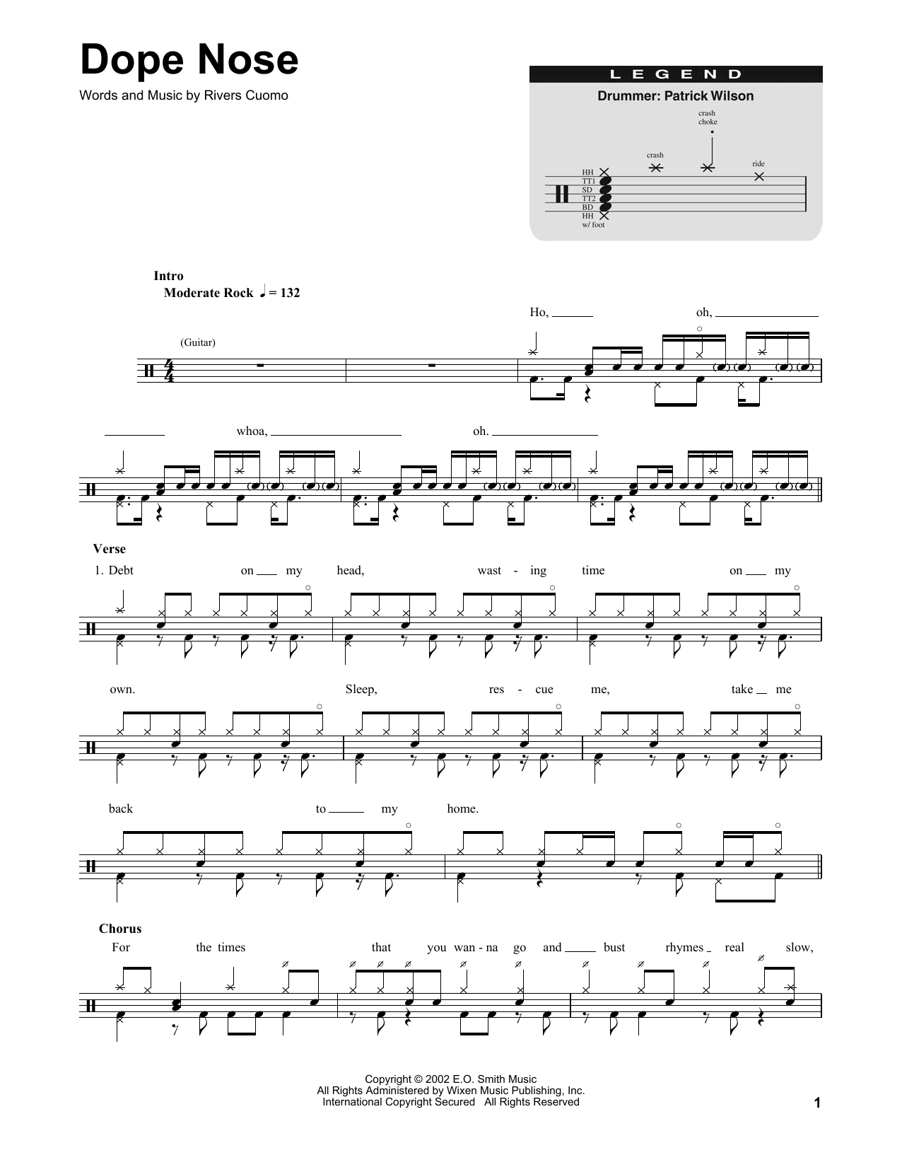 Dope Nose (Drums Transcription) von Weezer