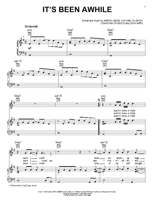 It's Been Awhile (Piano, Vocal & Guitar Chords (Right-Hand Melody)) von Staind