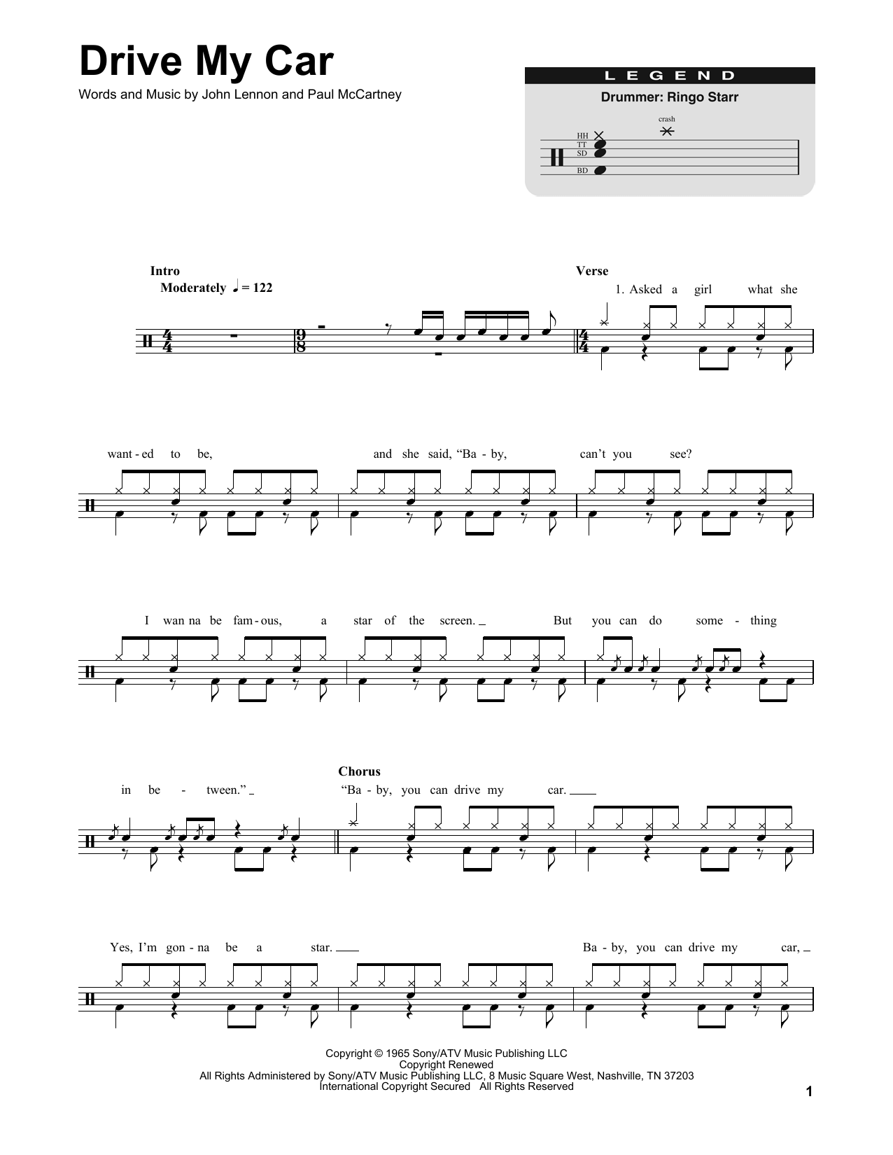 Drive My Car (Drums Transcription) von The Beatles