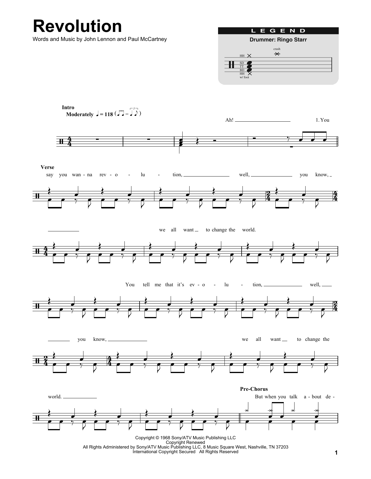 Revolution (Drums Transcription) von The Beatles