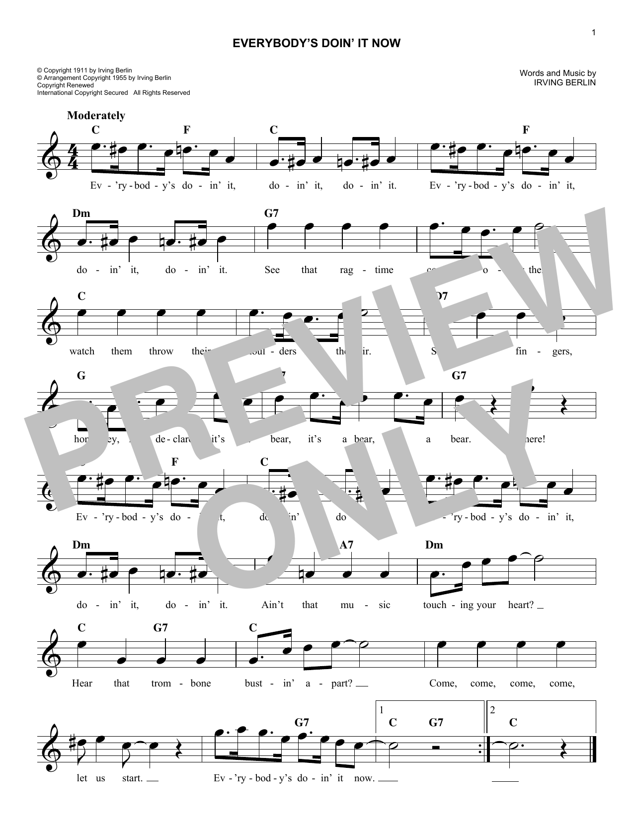 Everybody's Doin' It Now (Lead Sheet / Fake Book) von Irving Berlin